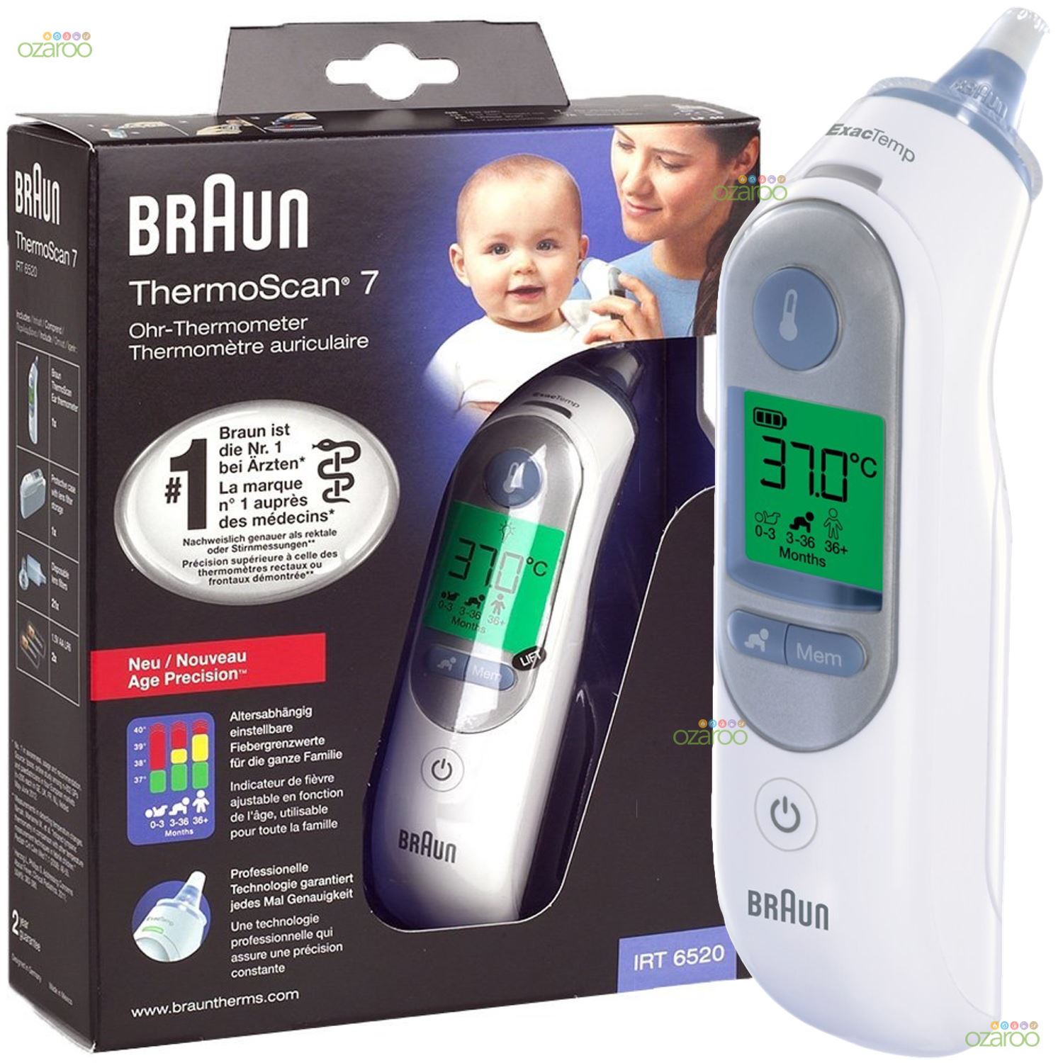 Dek de tafel Arne hoog Braun ThermoScan 7 IRT6520 Baby/Adult Professional Digital Ear Thermometer  – PillBox Chemists